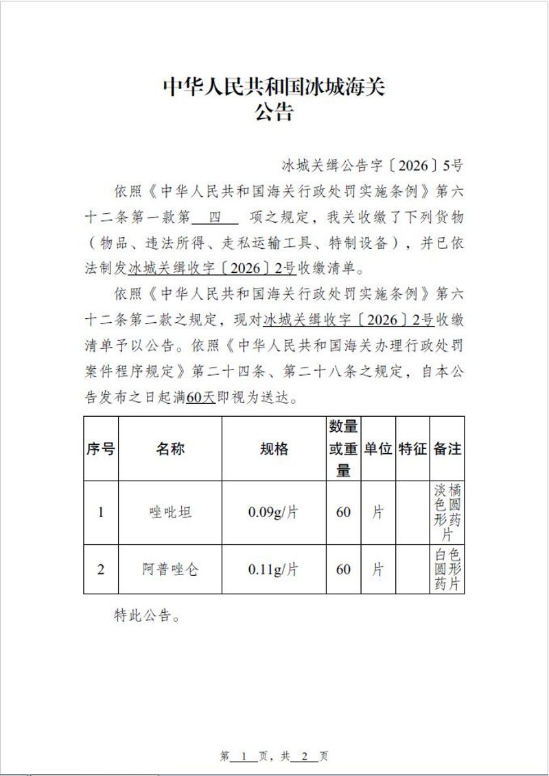 冰城关缉公告字【2026】5号1